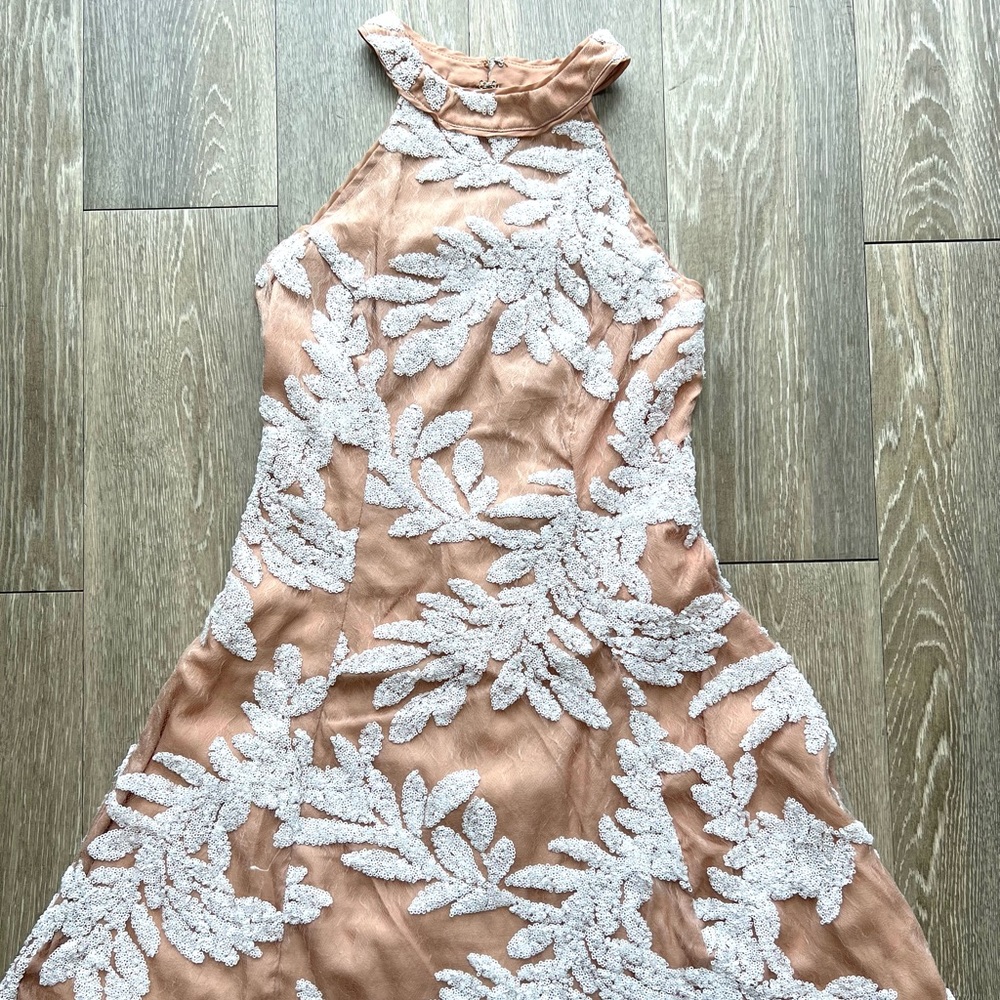 Floral Beige and white Dress